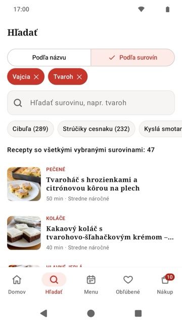 Hľadanie podľa surovín