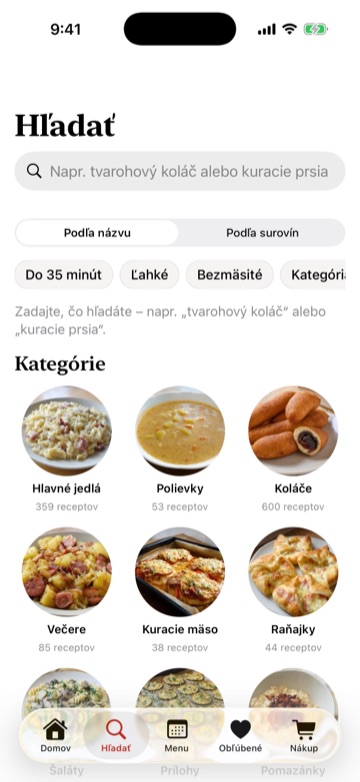Hľadanie receptov