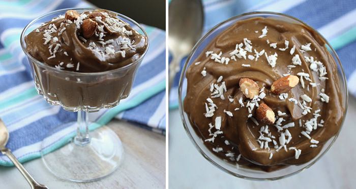 Zdravý nevarený čokoládovo avokádový puding bez cukru pripravený do 5 minút
