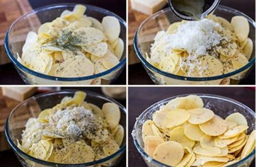 Zemiakové vežičky so syrom: Do formy na muffiny som dala na plátky nakrájané zemiaky a urobila som skvelú večeru, ktorú moja rodina zbožňuje!