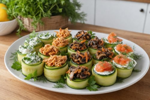 7 herzhafte Füllungen für Zucchiniröllchen