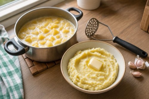 Kartoffelpüree direkt in Milch und Sahne kochen