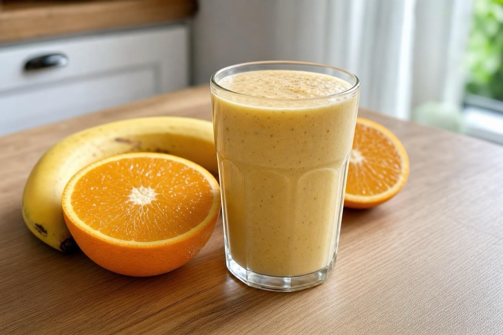 Banánové smoothie s pomarančom, jogurtom a zázvorom
