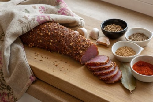 Belarusian salt-cured pork tenderloin
