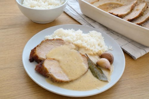 Schweinekarree am Stück mit Senfsauce