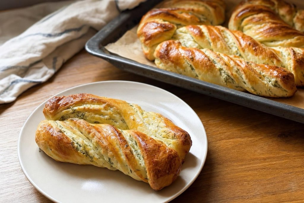 Bryndzové pečivo: Slovak sheep cheese and dill rolls