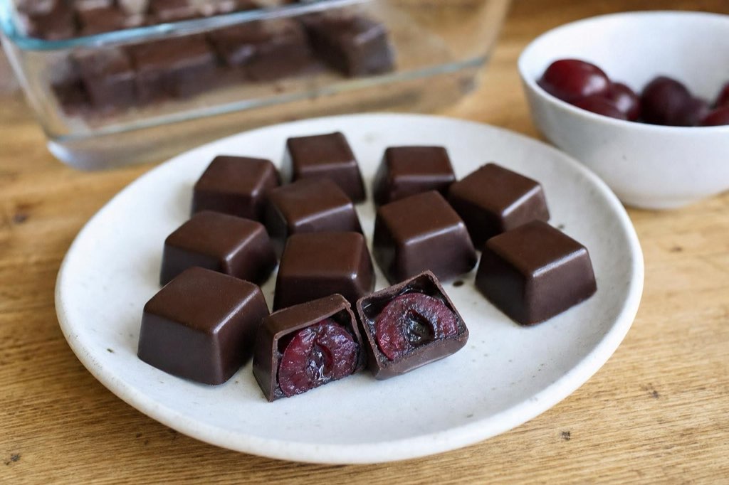 Rum-soaked cherry chocolate candies
