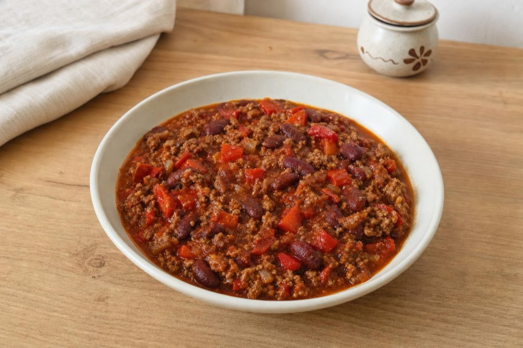 Chilli con carne s hovädzím mäsom a fazuľou