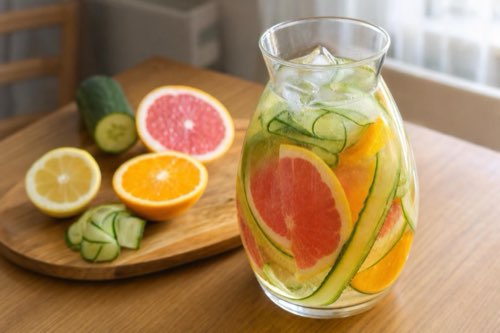 Citrusová limonáda s grepom, pomarančom a uhorkou
