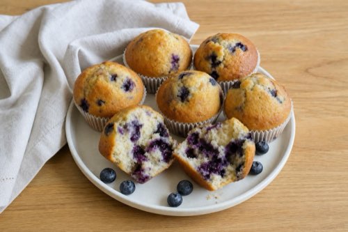 Borůvkové muffiny s jogurtem a citronem