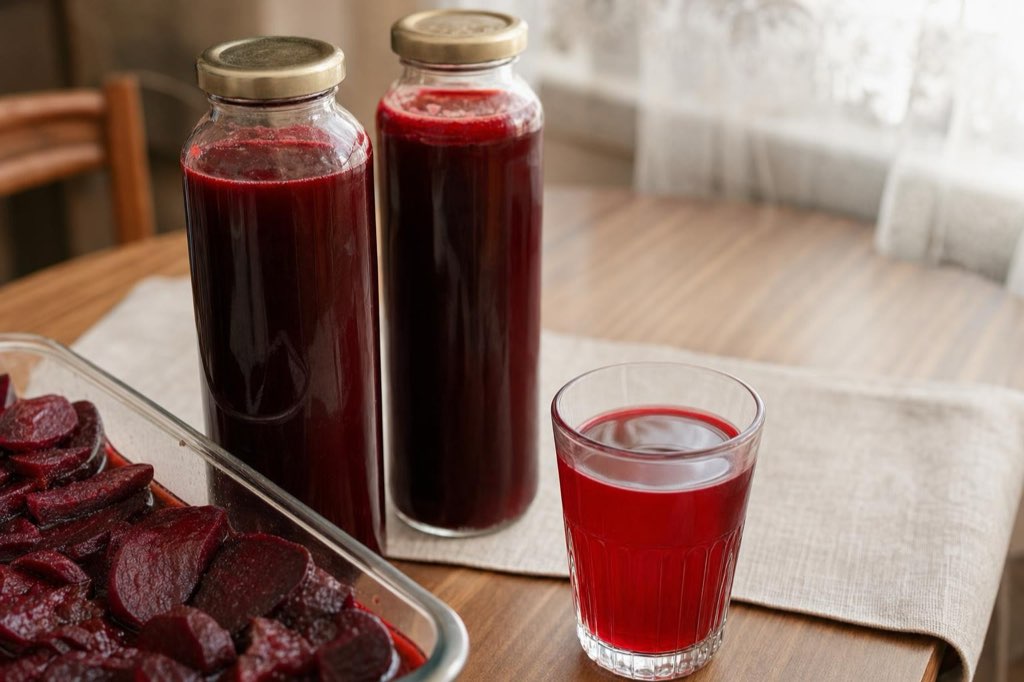 Cviklový sirup s ovocím a kyselinou citrónovou