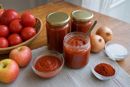 Domáci kečup z paradajok, jabĺk a cibule