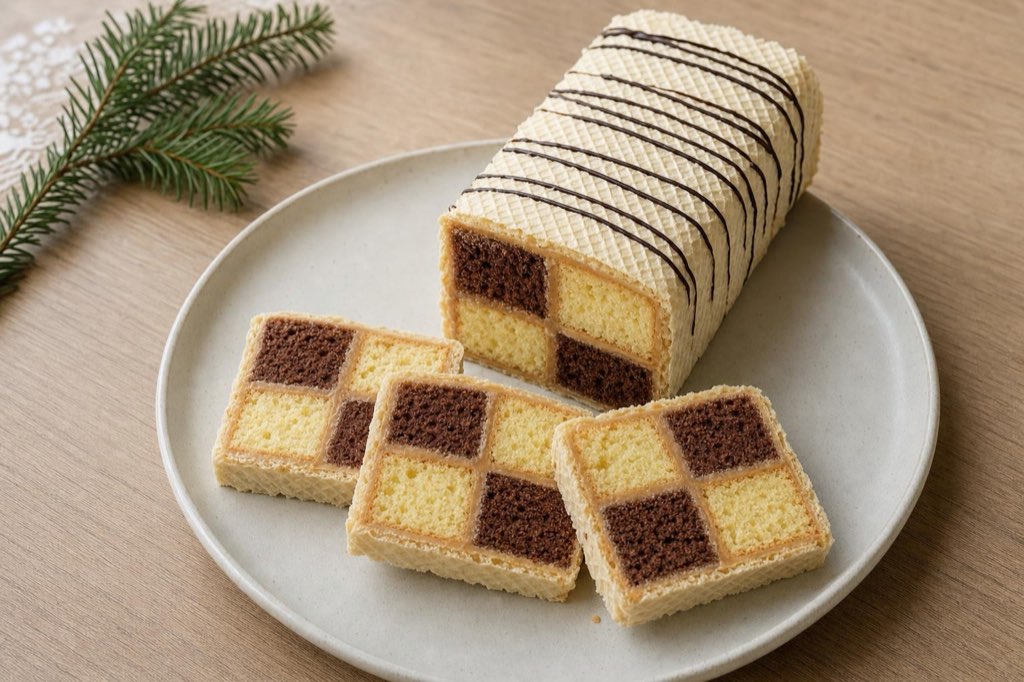 Domino v oblátke – piškótové rolky s karamelovým krémom