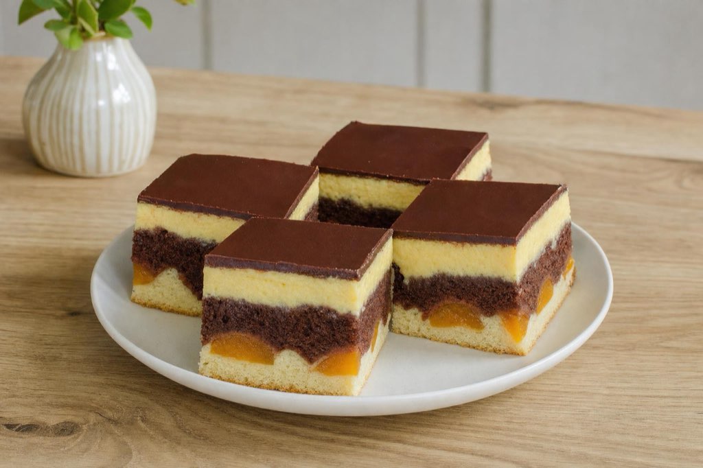 Dunajské vlny: apricot and pudding buttercream cake