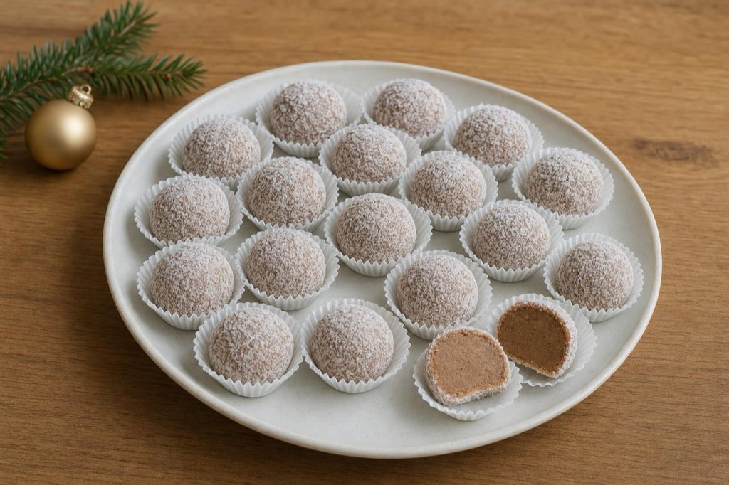 Maronenkugeln mit Rum und Kokos ohne Backen