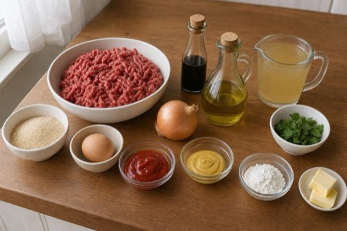 Beef meatballs in onion gravy