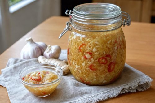 Jablčný ocot s cesnakom, chrenom a zázvorom – ľudový recept