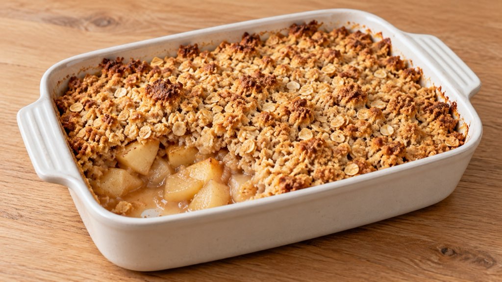 Jablkovo-hruškový crumble s ovsenou mrveničkou