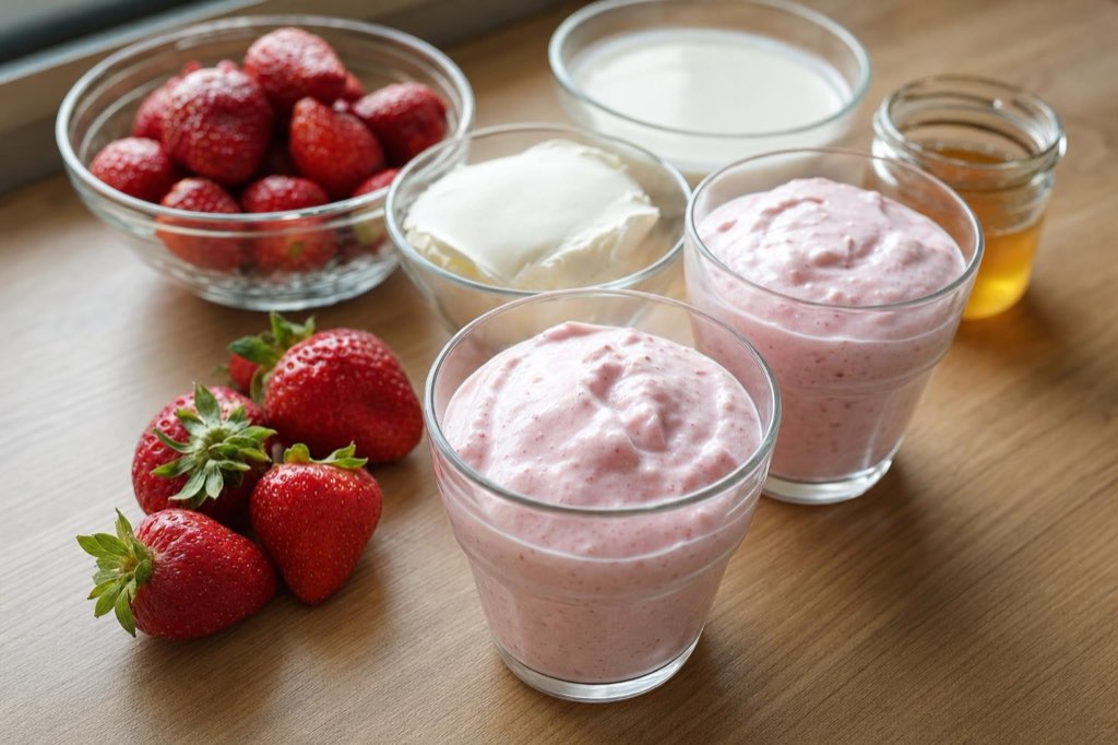 Jahodový krém s mascarpone a medom – za 10 minút