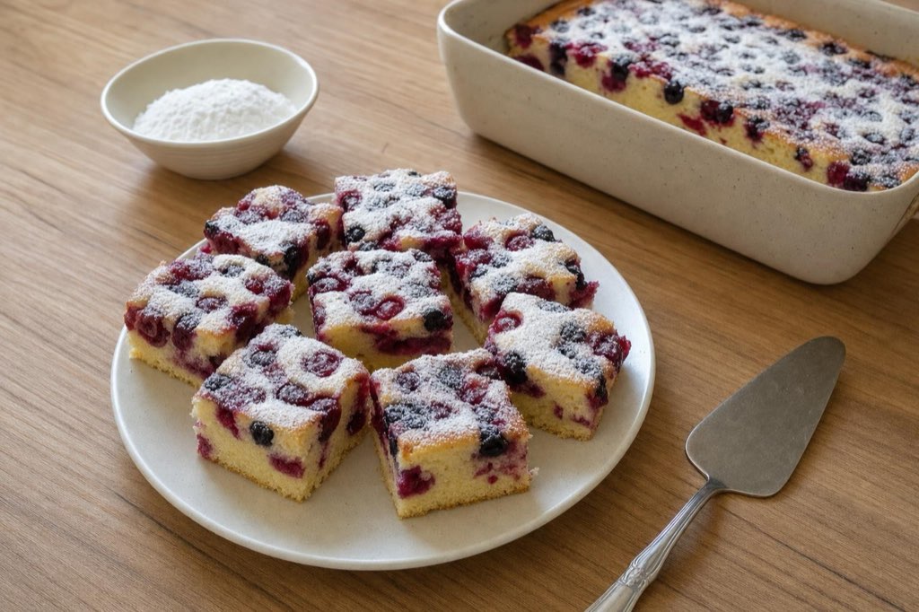 Bublanina: Slovak cherry and blueberry yogurt cake