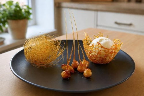 Karamell-Deko für Desserts: Ideen und Anleitungen