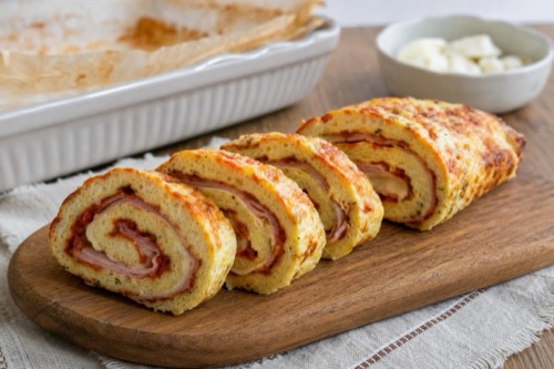 Karfiolová roláda bez múky so šunkou a mozzarellou