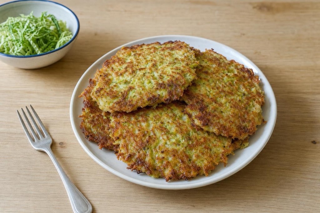 Savoy cabbage and potato pancakes