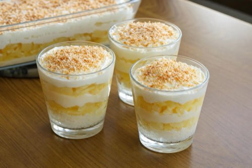 Coconut-pineapple mascarpone dessert cups