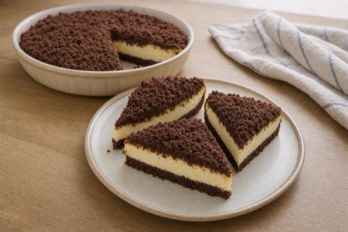 Rašelina: Slovak cocoa and quark crumb cake