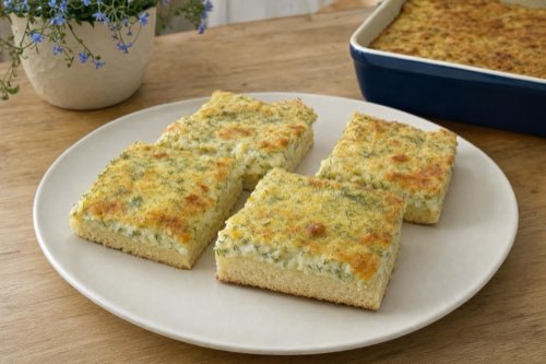 Savory dill, quark, and potato yeast-dough pie