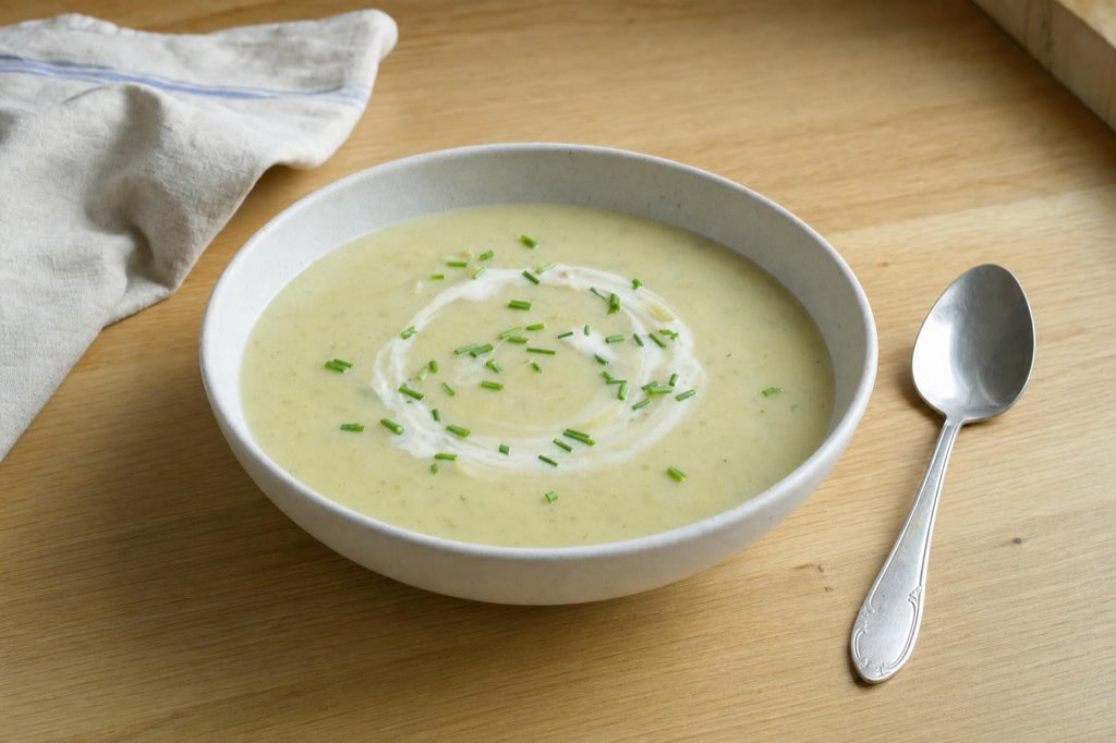 Cremige Lauchsuppe mit Kartoffeln und Sahne