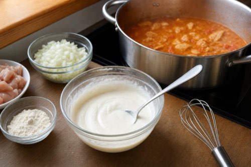 Chicken breast paprikash with tomatoes