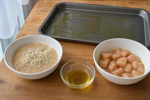 Pečené kuracie nugetky v celozrnnej strúhanke s parmezánom