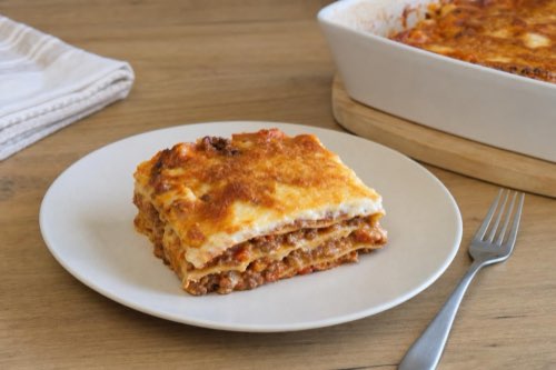 Lasagna bolognese with beef and béchamel