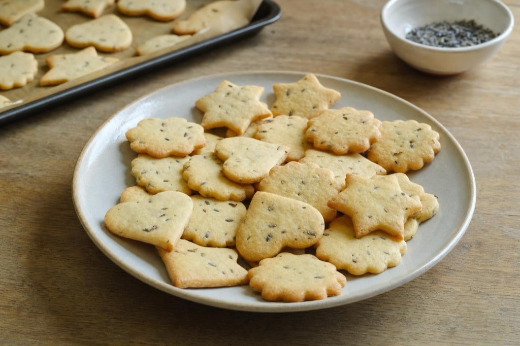 Lavender butter cutout cookies
