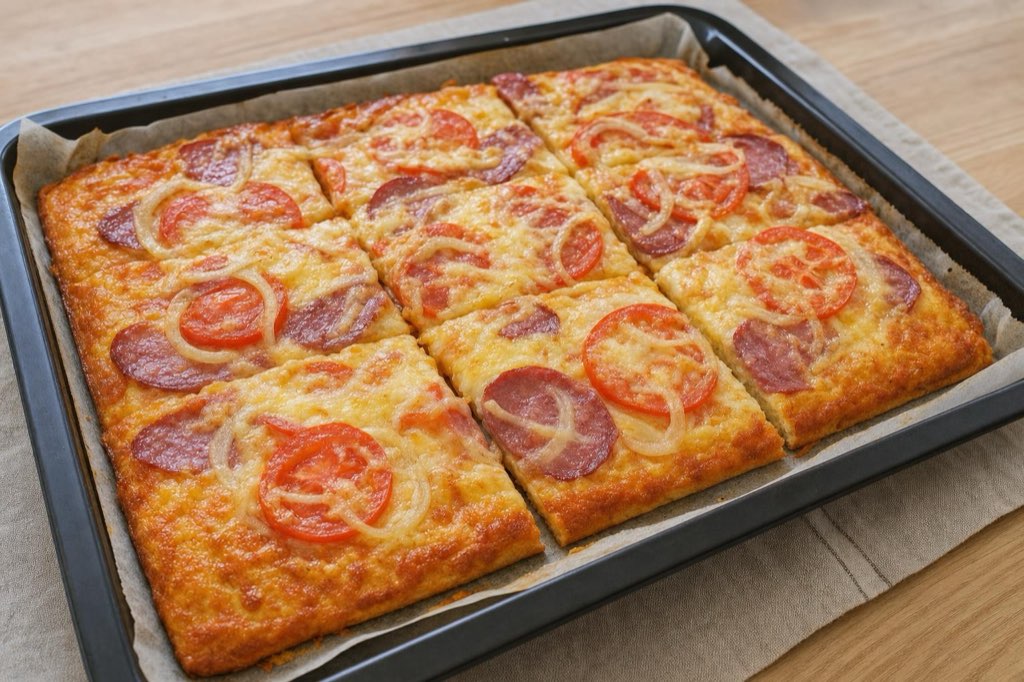 Liata pizza z majonézového cesta so salámou – za 30 minút