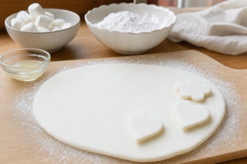 Marcipán z marshmallow na zdobenie tort