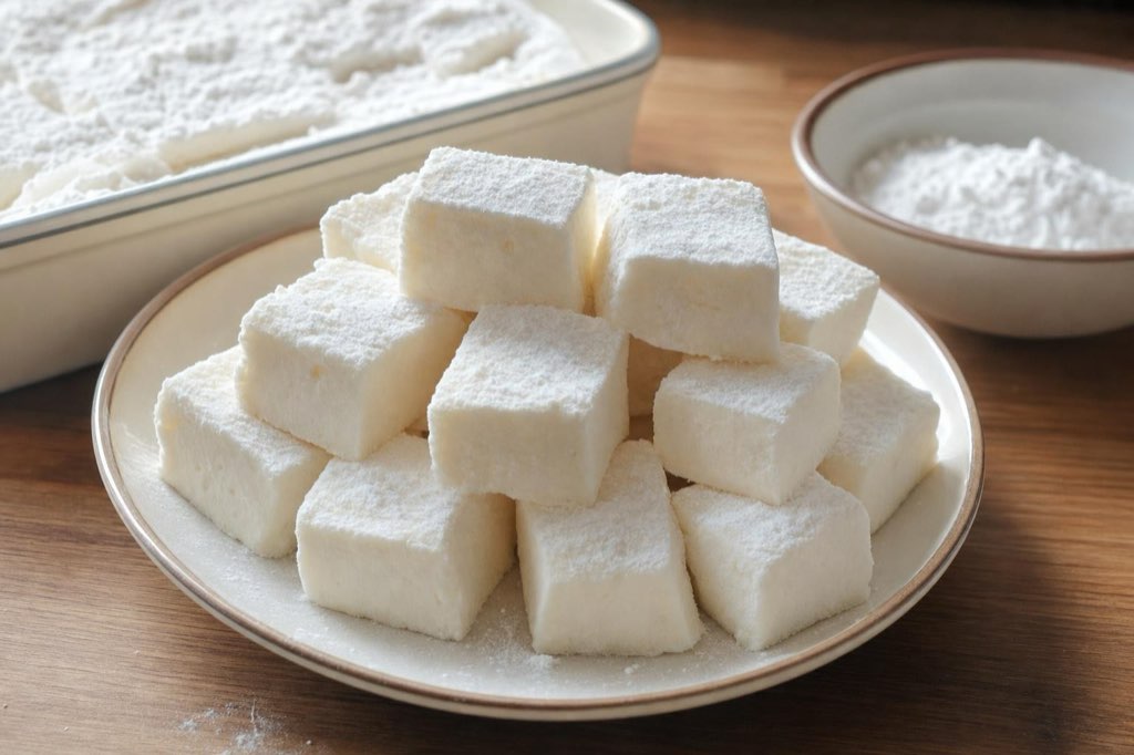 Homemade marshmallows with gelatin