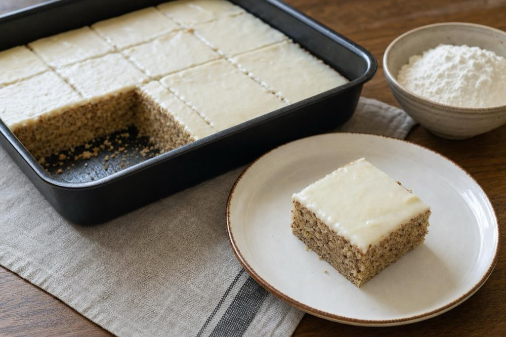 Masurian walnut cake with sour cream