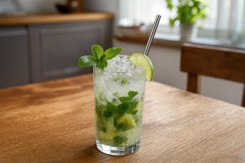 Mojito s bielym rumom, limetkou a mätou
