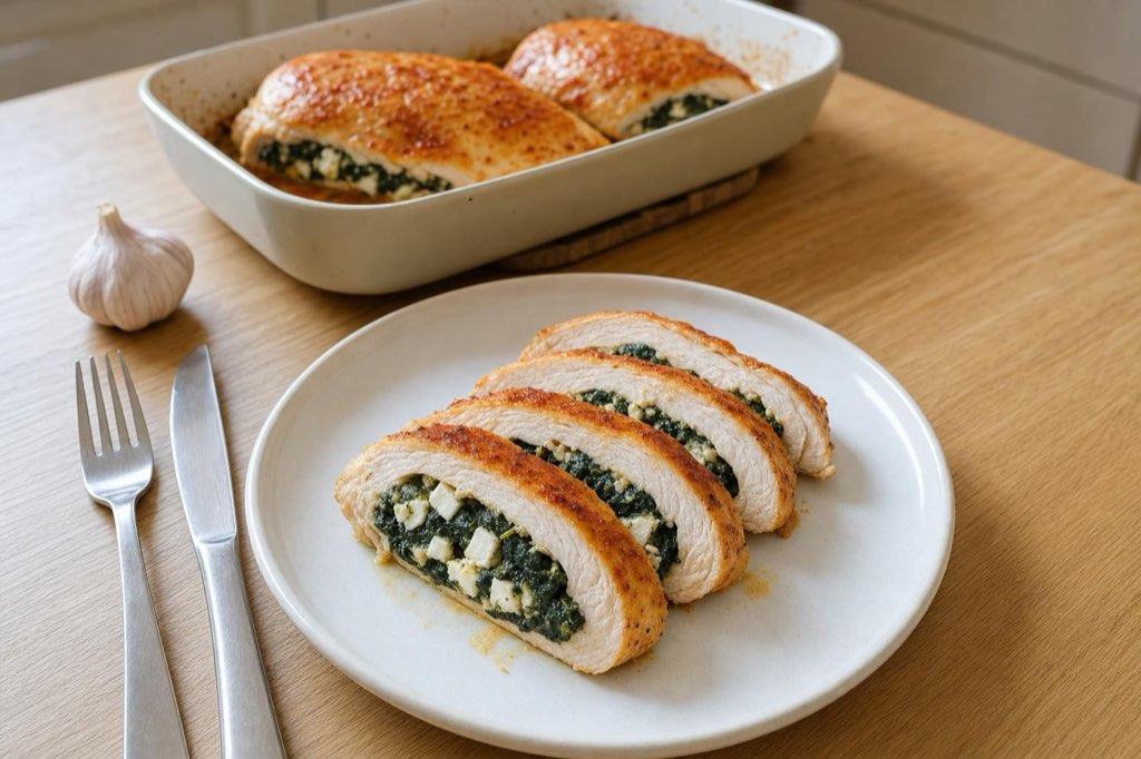 Spinach and feta stuffed turkey breasts
