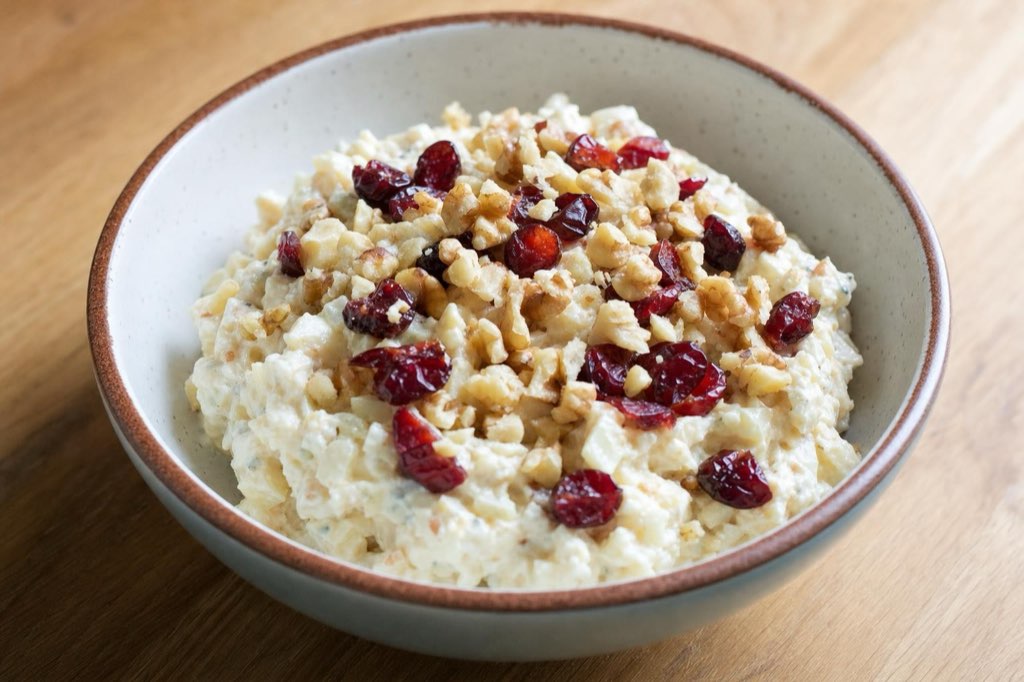 Niva blue cheese spread with pear and walnuts