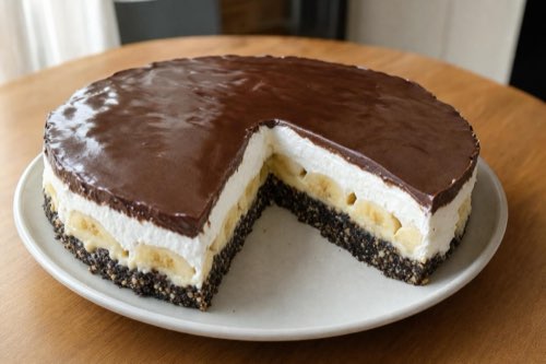 Nepečená banánová torta s Oreo sušienkami a šľahačkou