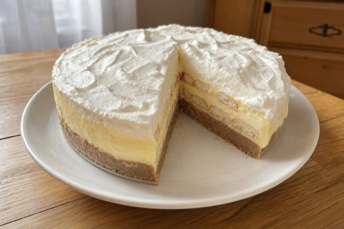 Nepečená piškótová torta s gaštanovým pyré