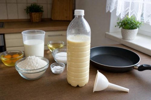 Crepes with shake-in-a-bottle batter