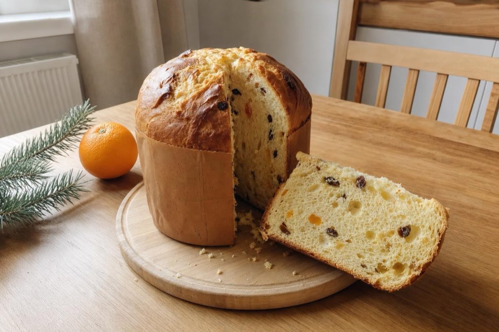 Nadýchaný panettone: po upečení ho necháte vychladnúť hore nohami, aby nespadol