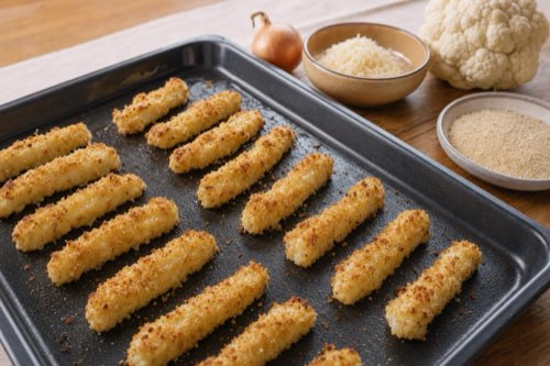 Pečené karfiolové tyčinky s parmezánom