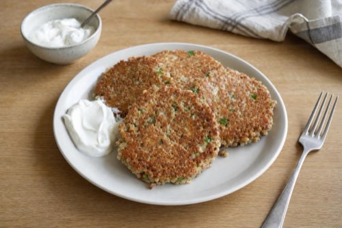Buckwheat patties with cheese and scallions