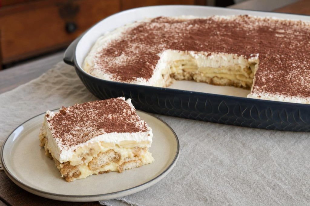 Pudingové tiramisu s banánom a mascarpone