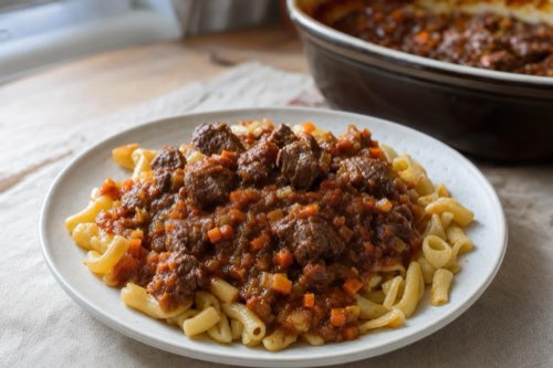 Ragú z diviny na červenom víne s cestovinami